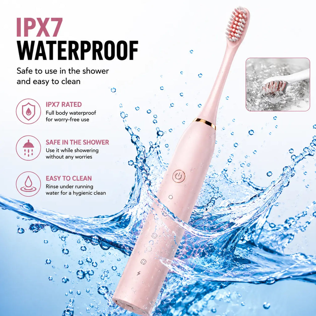 X-3 Sonic Electric Toothbrush | Rechargeable Electric Toothbrush with 6 Modes & 4 Brush Heads